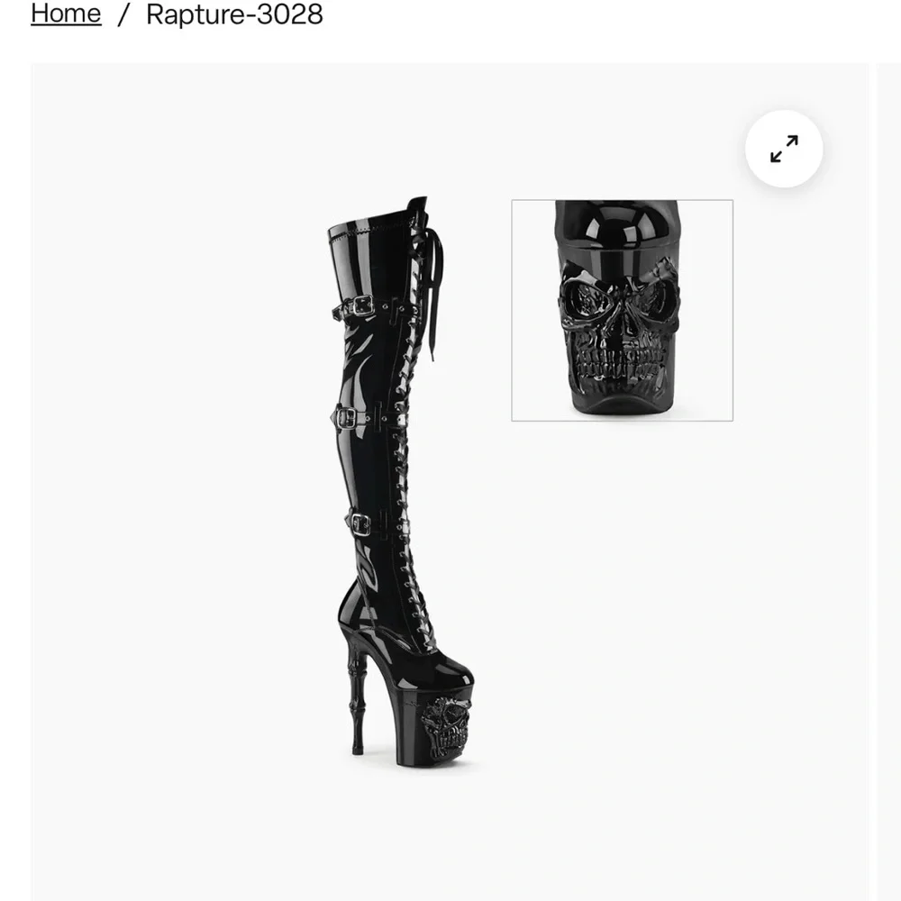 Pleaser Over The Knee Platform Boots (matte blk) NWOT size 9 - Picture 3 of 12